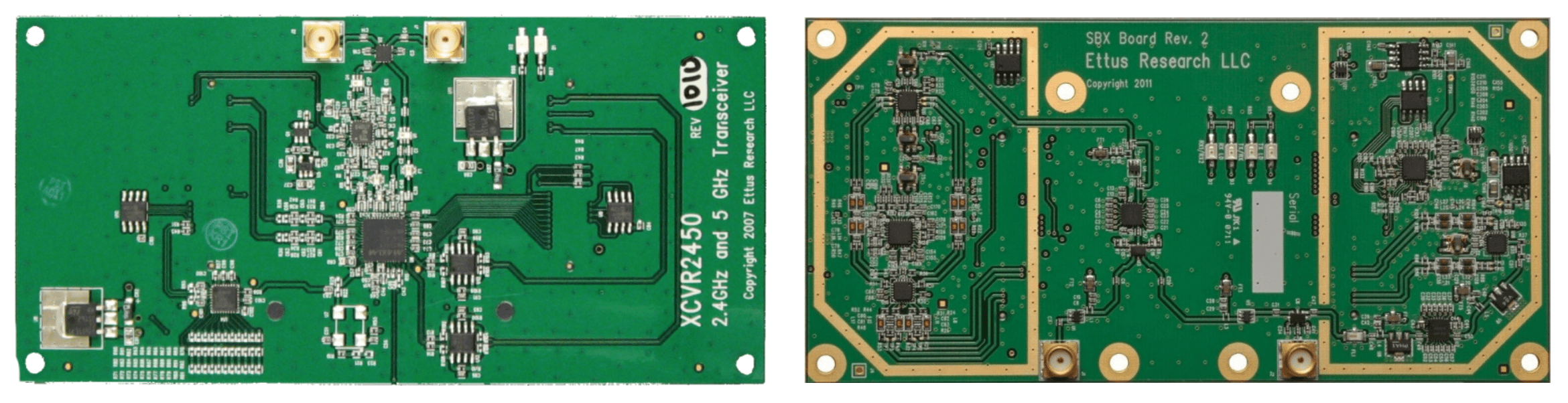 Figure 7: XCVR2450 2.4 GHz-2.5 GHz and SBX 400-4400 MHz Rx/Tx (N210 & X-Series)